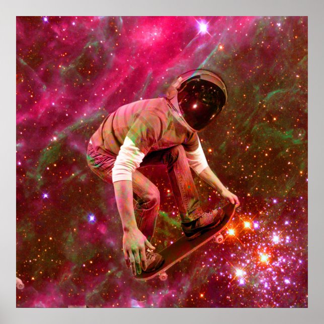 Astronaut Skateboarder Poster (Front)