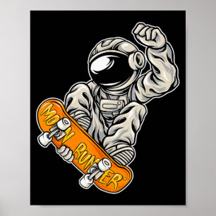 Astronaut Skateboarder, Skateboarding Lover, Astro Poster