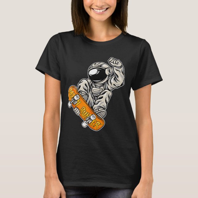Astronaut Skateboarder, Skateboarding Lover, Astro T-Shirt (Front)