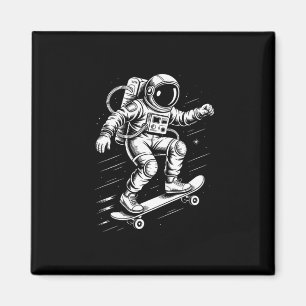 Astronaut Skateboarding In Space Cosmic Skater Des Magnet
