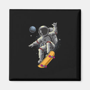 Astronaut Skateboarding Space Planets Moon Astrona Magnet