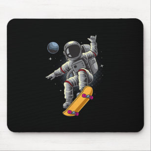 Astronaut Skateboarding Space Planets Moon Astrona Mouse Pad