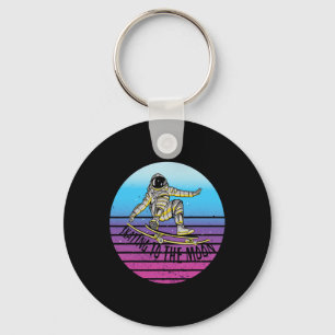 Astronaut Skateboarding Space Trick Motion Futuris Key Ring