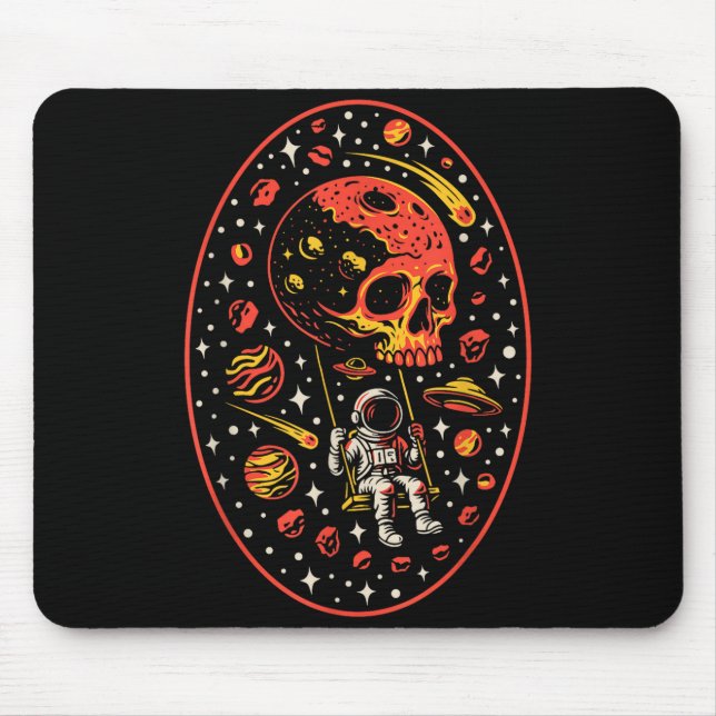 Astronaut Skull Solar System Moon Planet Outer Spa Mouse Pad (Front)