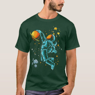 Astronaut Slam Dunk Basketball Outer Space Astrono T-Shirt