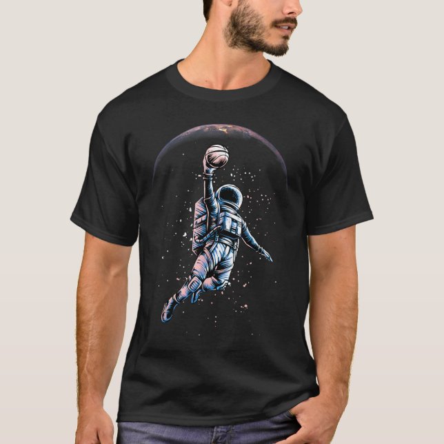 Astronaut Slam Dunk Space Tee Sketll Lover Cool Un (Front)