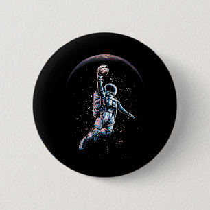 Astronaut Slam Dunk Space Tee Sketll Lover Cool Un 6 Cm Round Badge