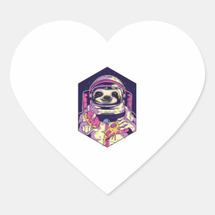 Astronaut sloth heart sticker