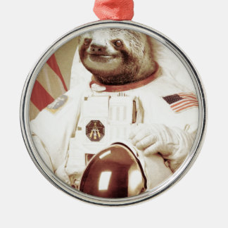 Astronaut Sloth Metal Tree Decoration