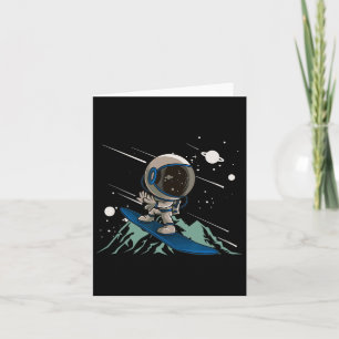 Astronaut Snowboarder Mountains Freestyle Downhill Card