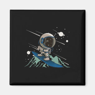 Astronaut Snowboarder Mountains Freestyle Downhill Magnet