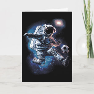 Astronaut Soccer Ll Sport Lover Outer Space Scienc Card
