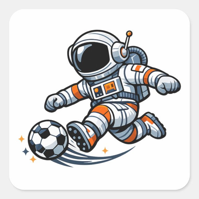 Astronaut Soccer Square Sticker (Front)