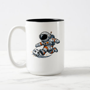 Astronaut Soccer Two-Tone Coffee Mug