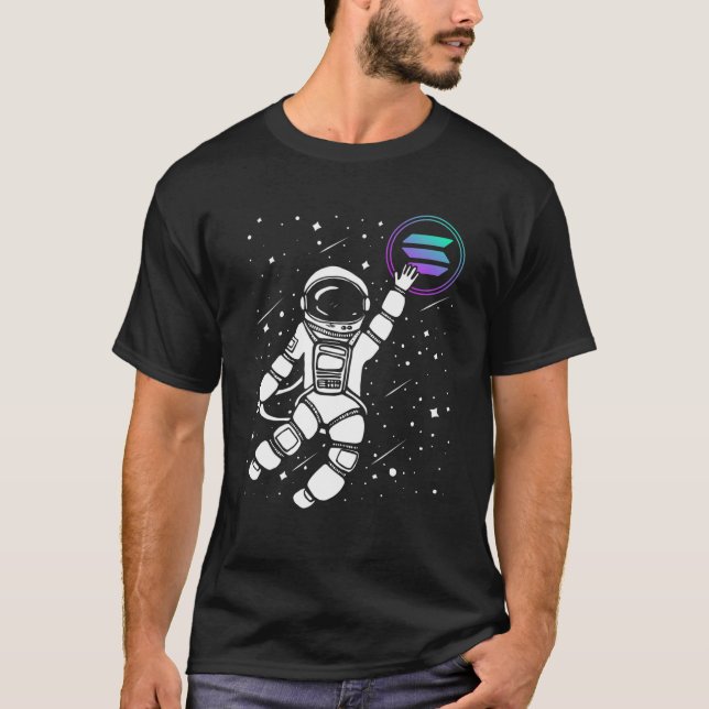 Astronaut Solana Coin Crypto Token Cryptocurrency T-Shirt (Front)