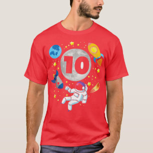 Astronaut Space 10th Bday 10 Years Old Bday Boy T-Shirt