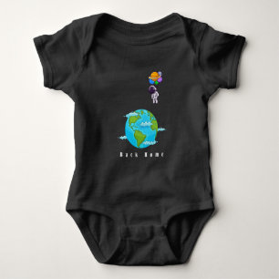 Astronaut Space Art T-Shirt–Floating with Balloons Baby Bodysuit