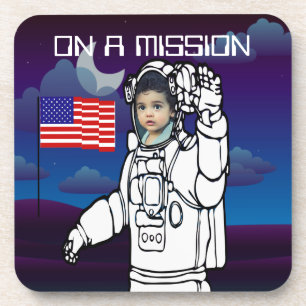 Astronaut space astronomy personalised photo coaster