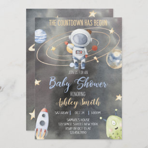 Astronaut Space Baby Shower Invitation
