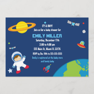 Astronaut Space Baby Shower Invitation