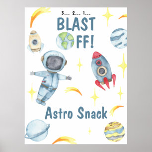 Astronaut Space Birthday Astro Snack Poster