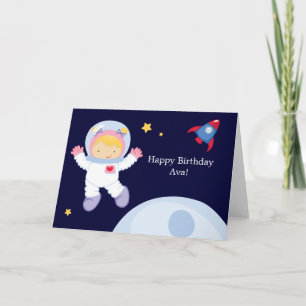 Astronaut Space Birthday Card