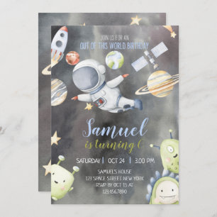 Astronaut Space Birthday Invitation