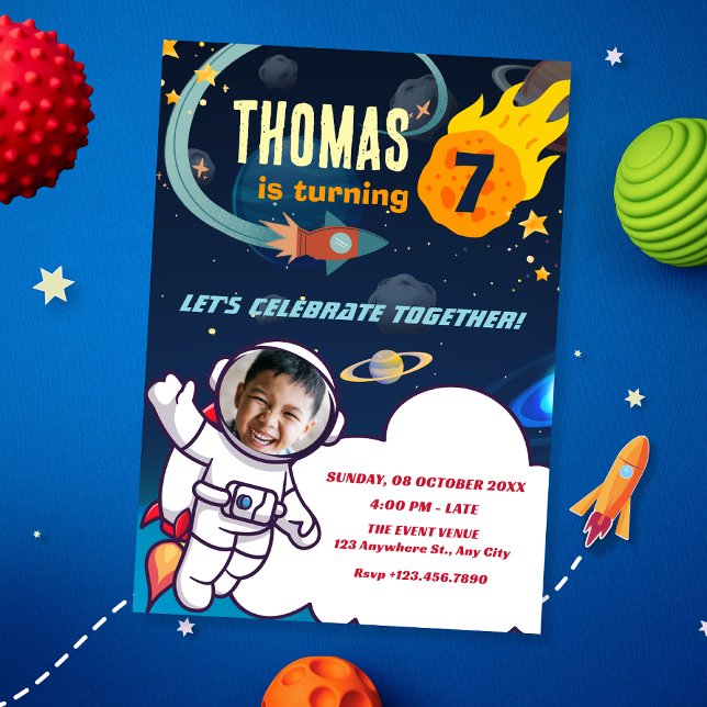Astronaut space birthday  invitation (Creator Uploaded)