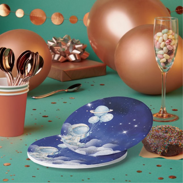 Astronaut Space Birthday Party Plate (Multi)