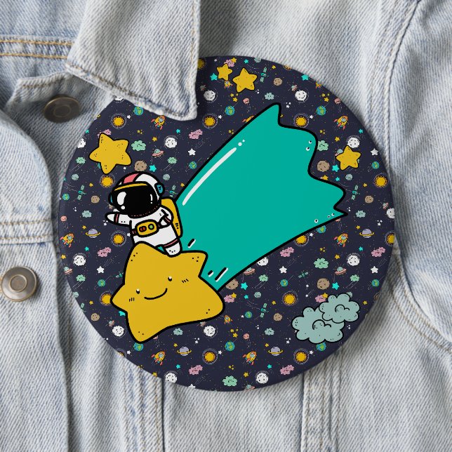 Astronaut Space Cartoon  6 Cm Round Badge (In Situ)