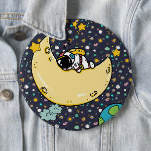 Astronaut Space Cartoon  6 Cm Round Badge