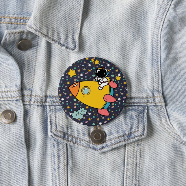 Astronaut Space Cartoon  7.5 Cm Round Badge (In Situ)