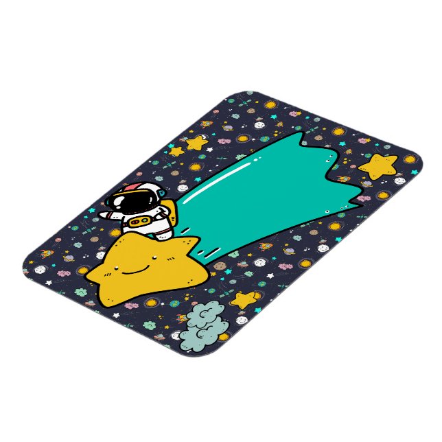 Astronaut Space Cartoon  Magnet (Left Side)