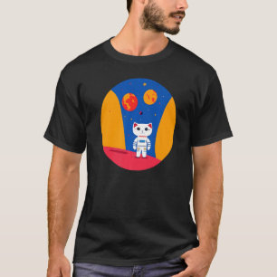 Astronaut Space Cat Exploring planets Science T-Shirt