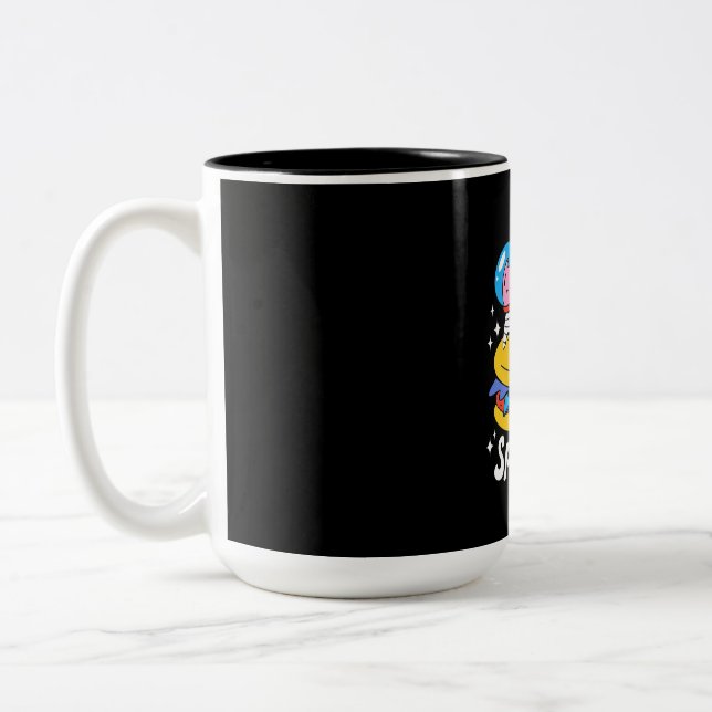 Astronaut Space Cat Two-Tone Coffee Mug (Left)
