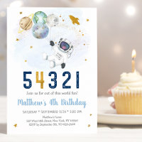 Astronaut Space Countdown 4th Birthday