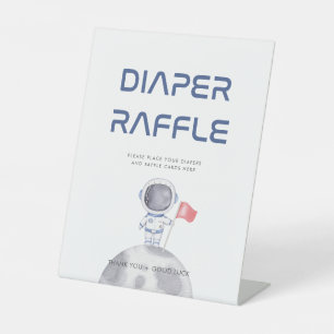 Astronaut Space Diaper Raffle Baby Shower Sign