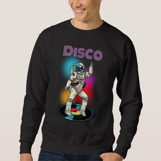 Astronaut Space Disco Dancing Novelty Graphic Cool Sweatshirt (Front)