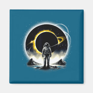Astronaut Space Eclipse Planet Science Illustratio Magnet