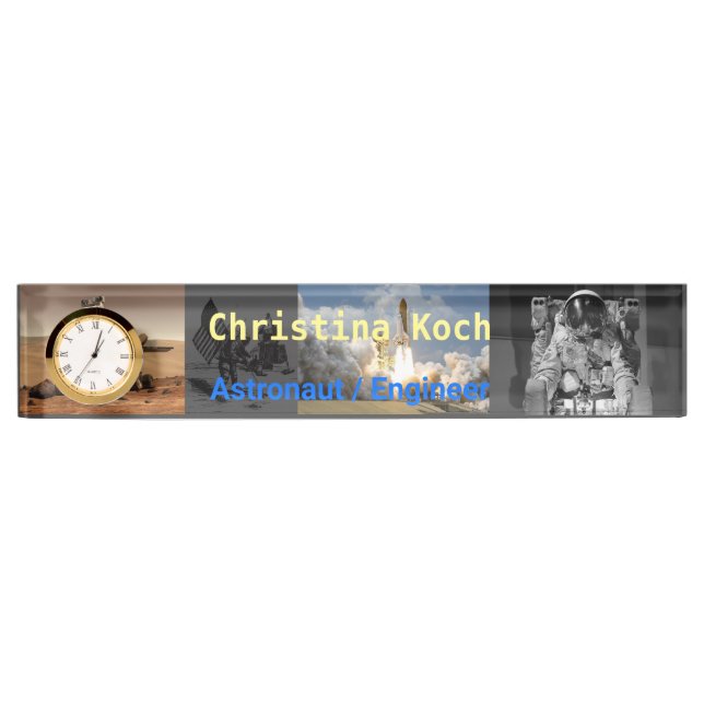 Astronaut Space Exploration Grey Theme Custom  Nameplate (Front)