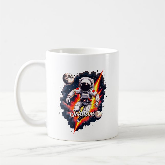 astronaut space explore design  coffee mug (Left)