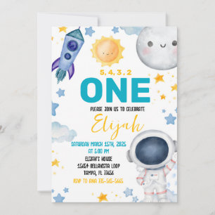 Astronaut Space First Trip Around The Sun Birthday Holiday Card