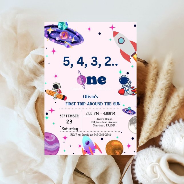 Astronaut Space first trip around the sun birthday Invitation (Creator Uploaded)