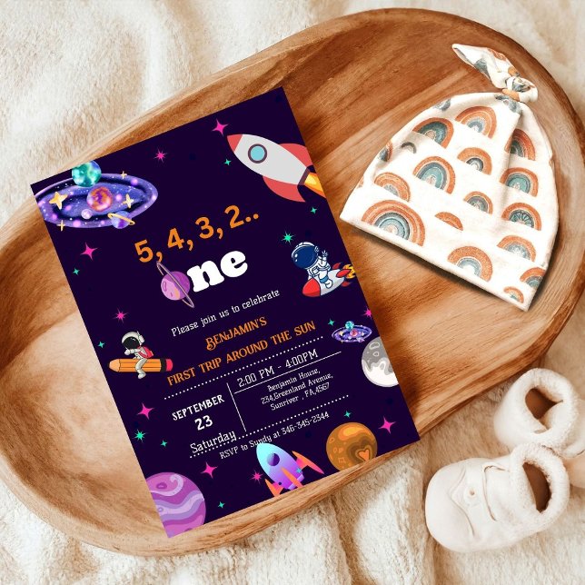 Astronaut Space first trip around the sun birthday Invitation (Creator Uploaded)