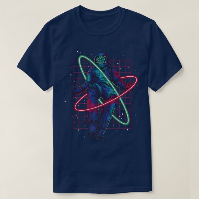 Astronaut Space floating Moon Mars Planets  T-Shirt (Design Front)