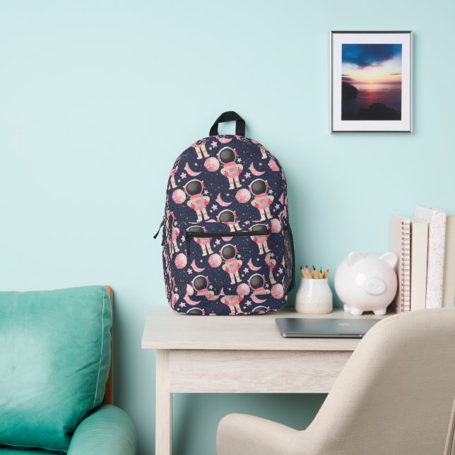 Astronaut Space Girl Pattern Printed Backpack (Insitu)