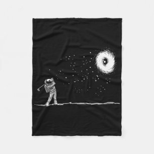 Astronaut Space Golf Player Funny Galaxy Space Lov Fleece Blanket