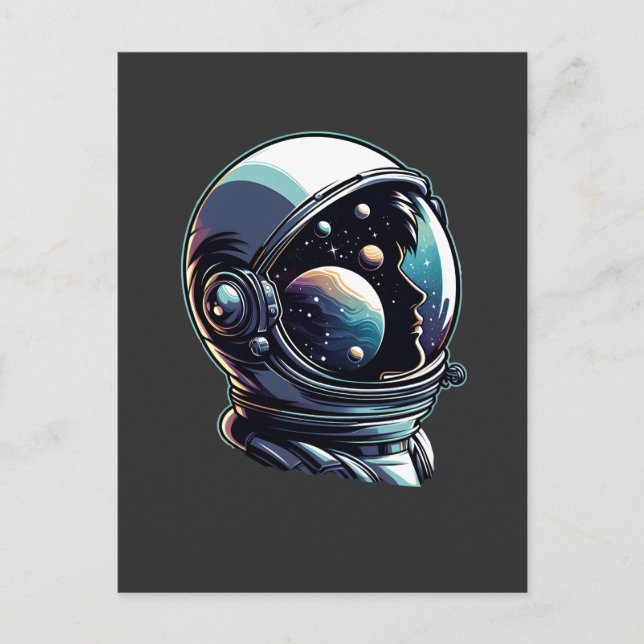 Astronaut Space Helmet Postcard (Front)