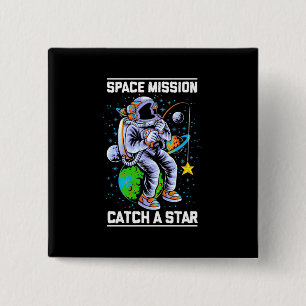 Astronaut Space Mission Catch A Star 15 Cm Square Badge