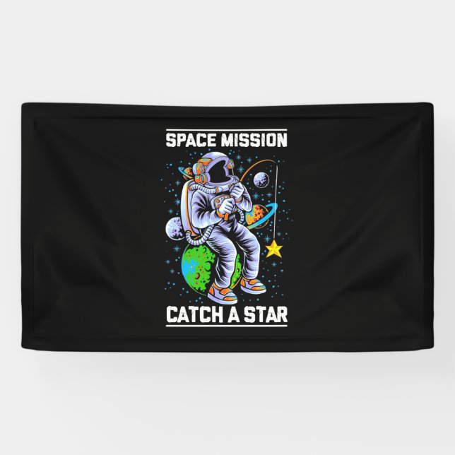 Astronaut Space Mission Catch A Star Banner (Horizontal)